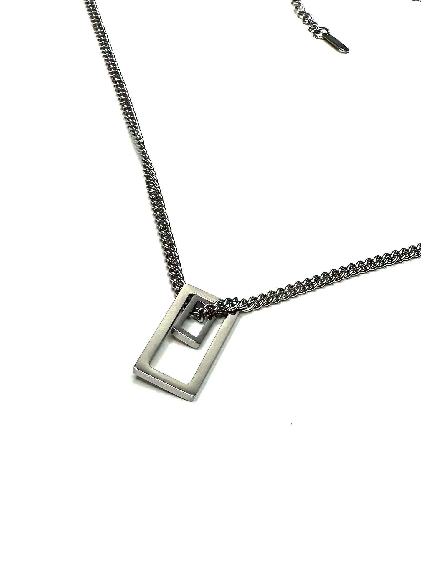 Double rectangle necklace