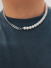 Load image into Gallery viewer, Pearl cuban necklace
